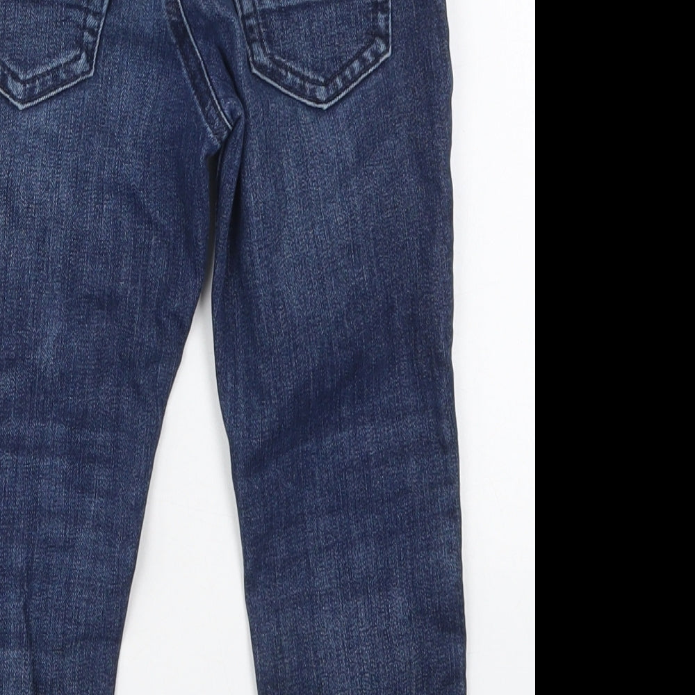Blue Zoo Boys Blue  Cotton Straight Jeans Size 3-4 Years  Regular Drawstring