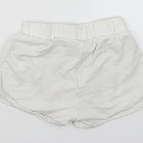 F&F Girls White  Cotton Sweat Shorts Size 8-9 Years  Regular Drawstring - 92 State Champions