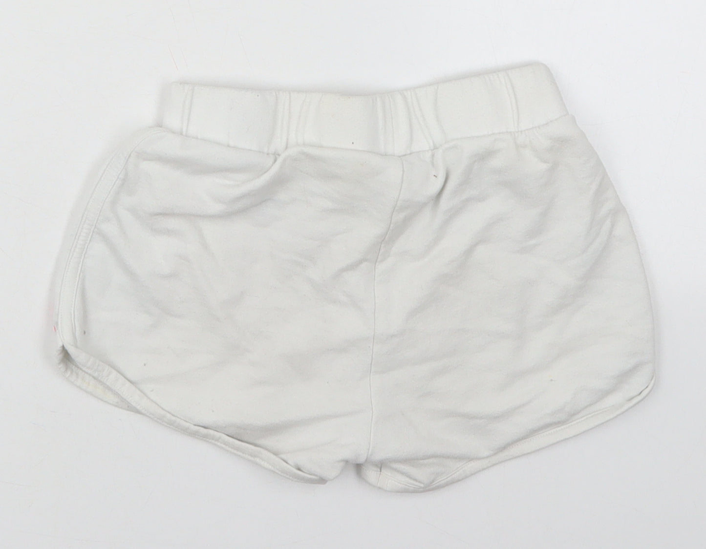F&F Girls White  Cotton Sweat Shorts Size 8-9 Years  Regular Drawstring - 92 State Champions