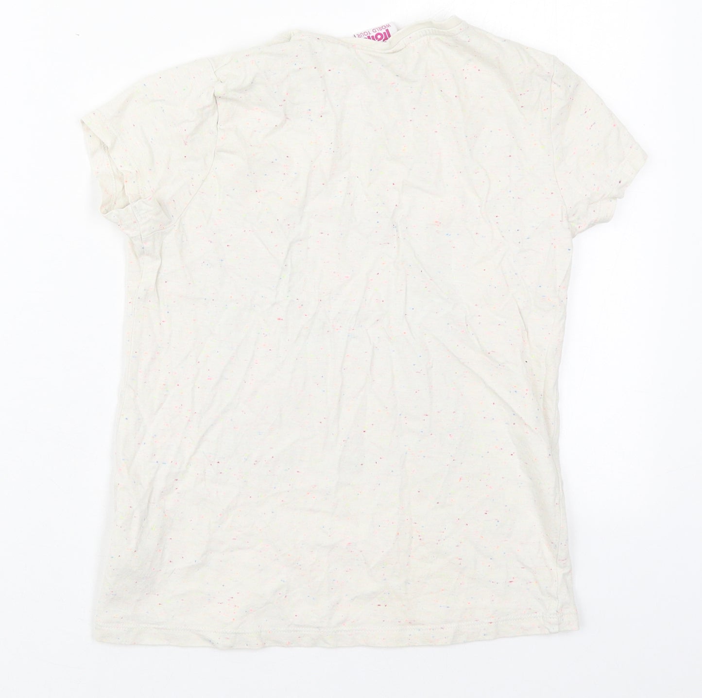 F&F Girls Beige  Cotton Basic T-Shirt Size 9-10 Years Crew Neck Pullover - Trolls