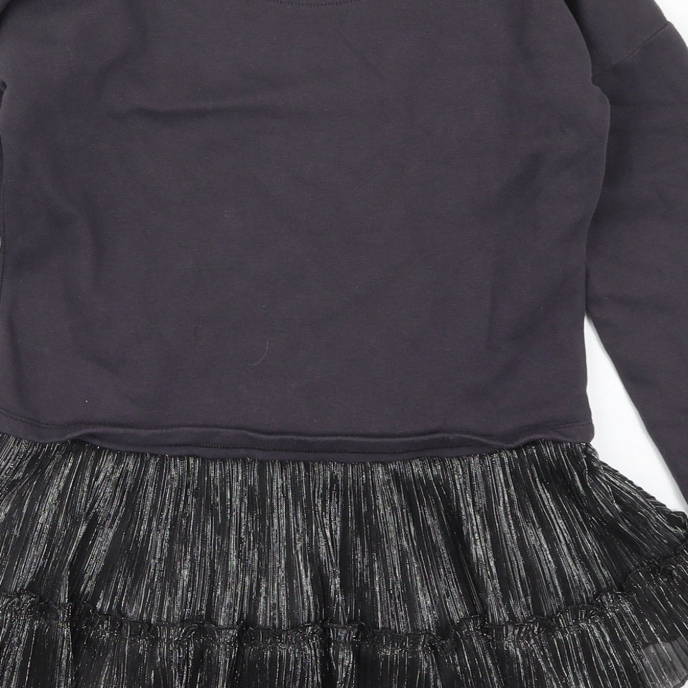 F&F Girls Grey  Cotton Pullover Sweatshirt Size 8-9 Years  Pullover - Unicorn