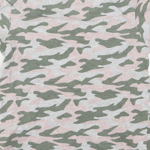 Primark Girls Green Camouflage Cotton Basic T-Shirt Size 8-9 Years Crew Neck Pullover - Be Kind