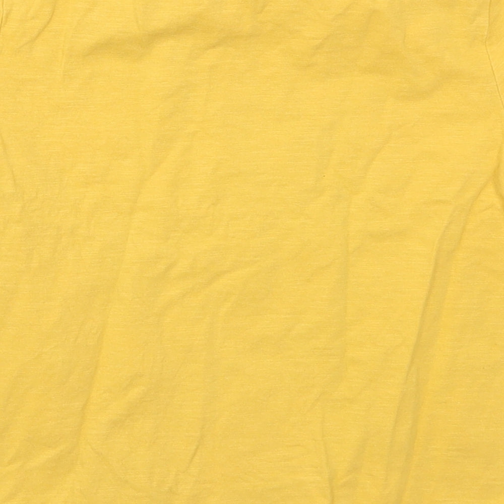 George Boys Yellow  Cotton Basic T-Shirt Size 4-5 Years Crew Neck Pullover - Dinosaur To Do List