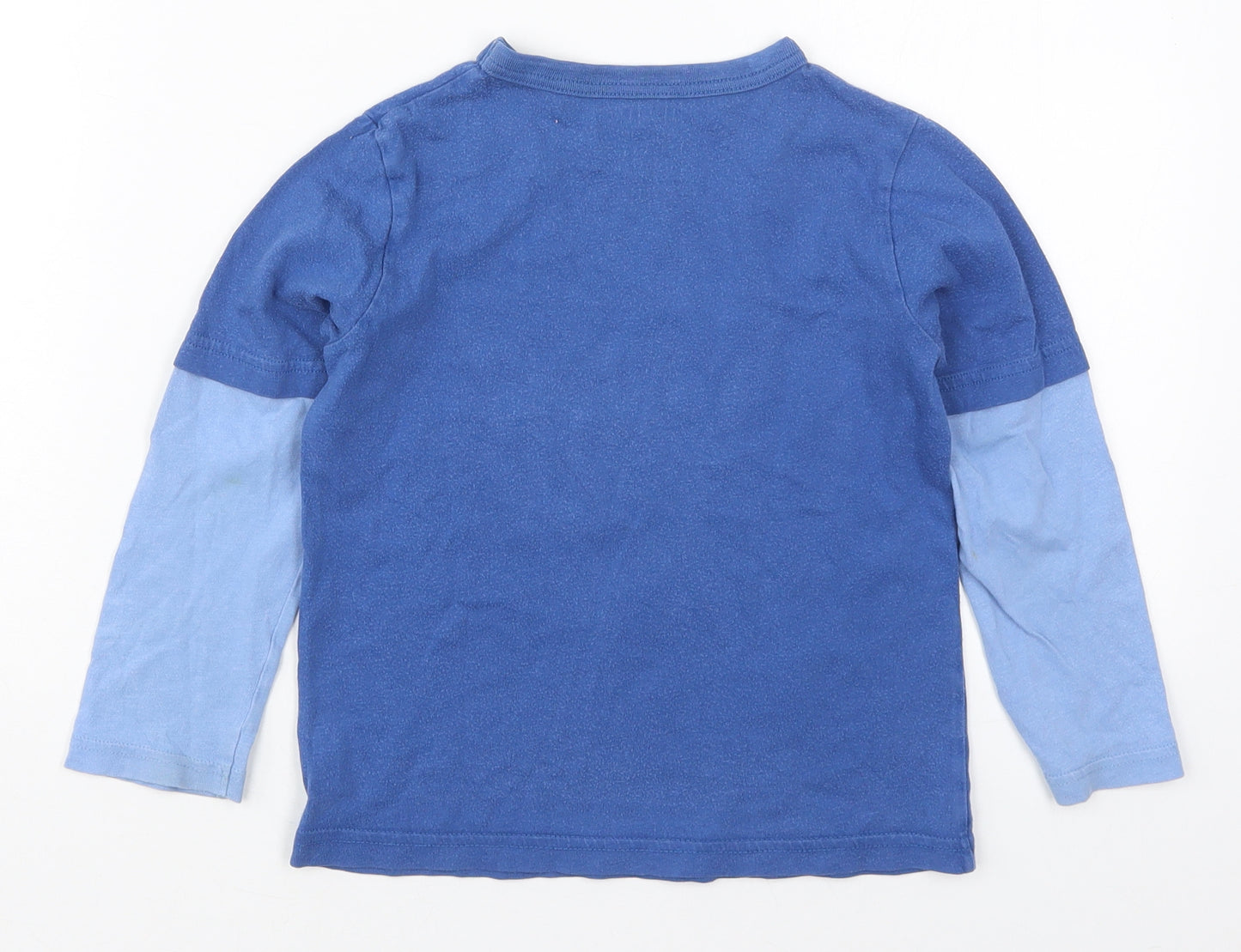 Gap Boys Blue  Cotton Basic T-Shirt Size 5 Years Crew Neck Pullover - Motorcycle