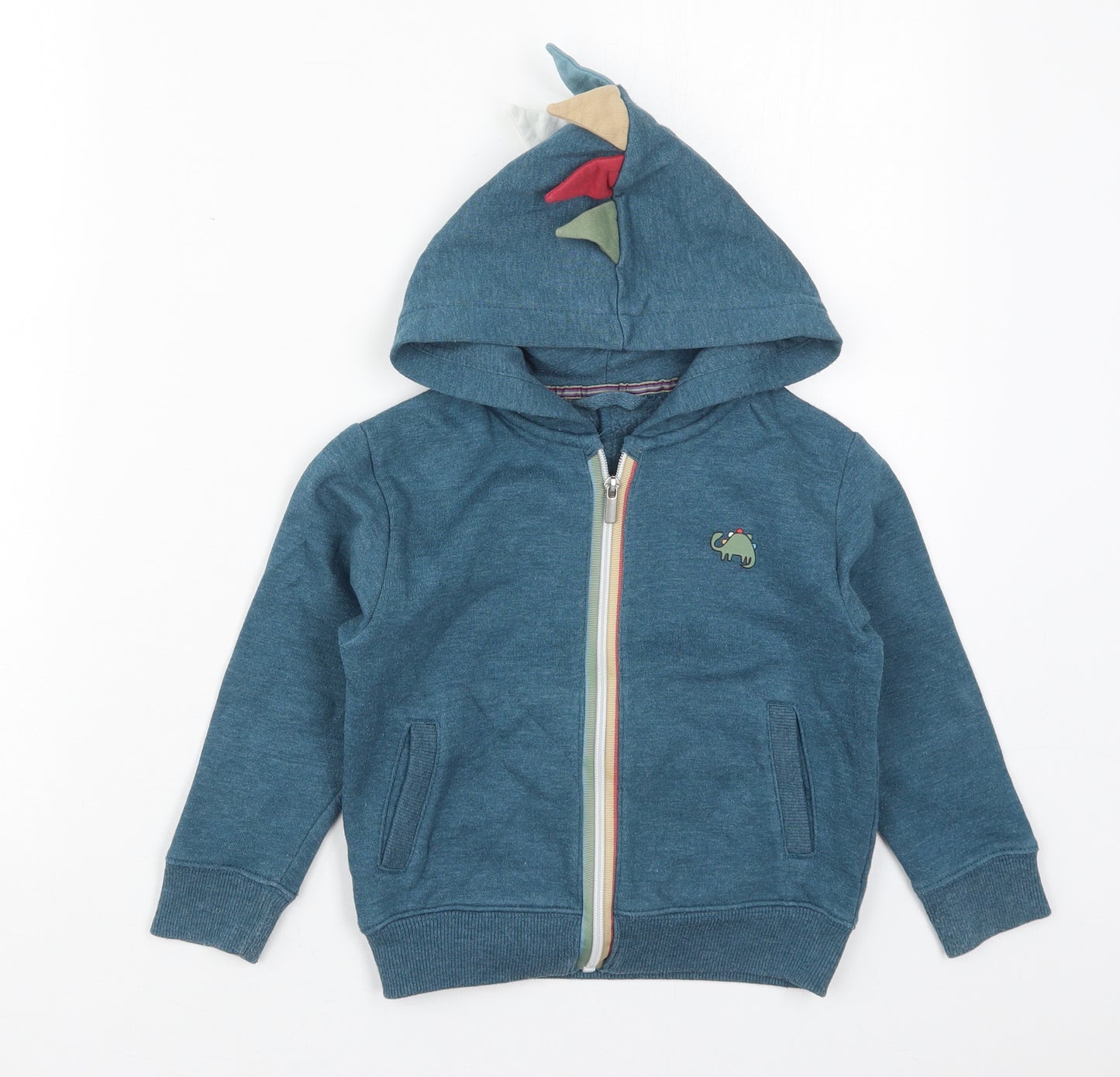 NEXT Boys Green  Cotton Full Zip Hoodie Size 3-4 Years  Zip - Dinosaur