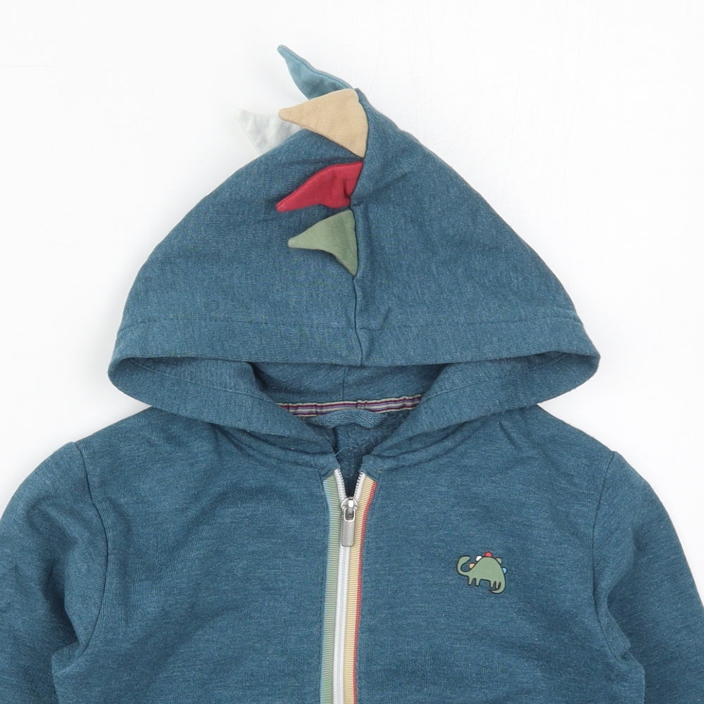 NEXT Boys Green  Cotton Full Zip Hoodie Size 3-4 Years  Zip - Dinosaur