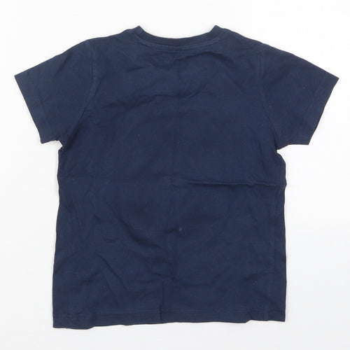 Primark Boys Blue  Cotton Basic T-Shirt Size 4-5 Years Crew Neck Pullover - Brave the Waves