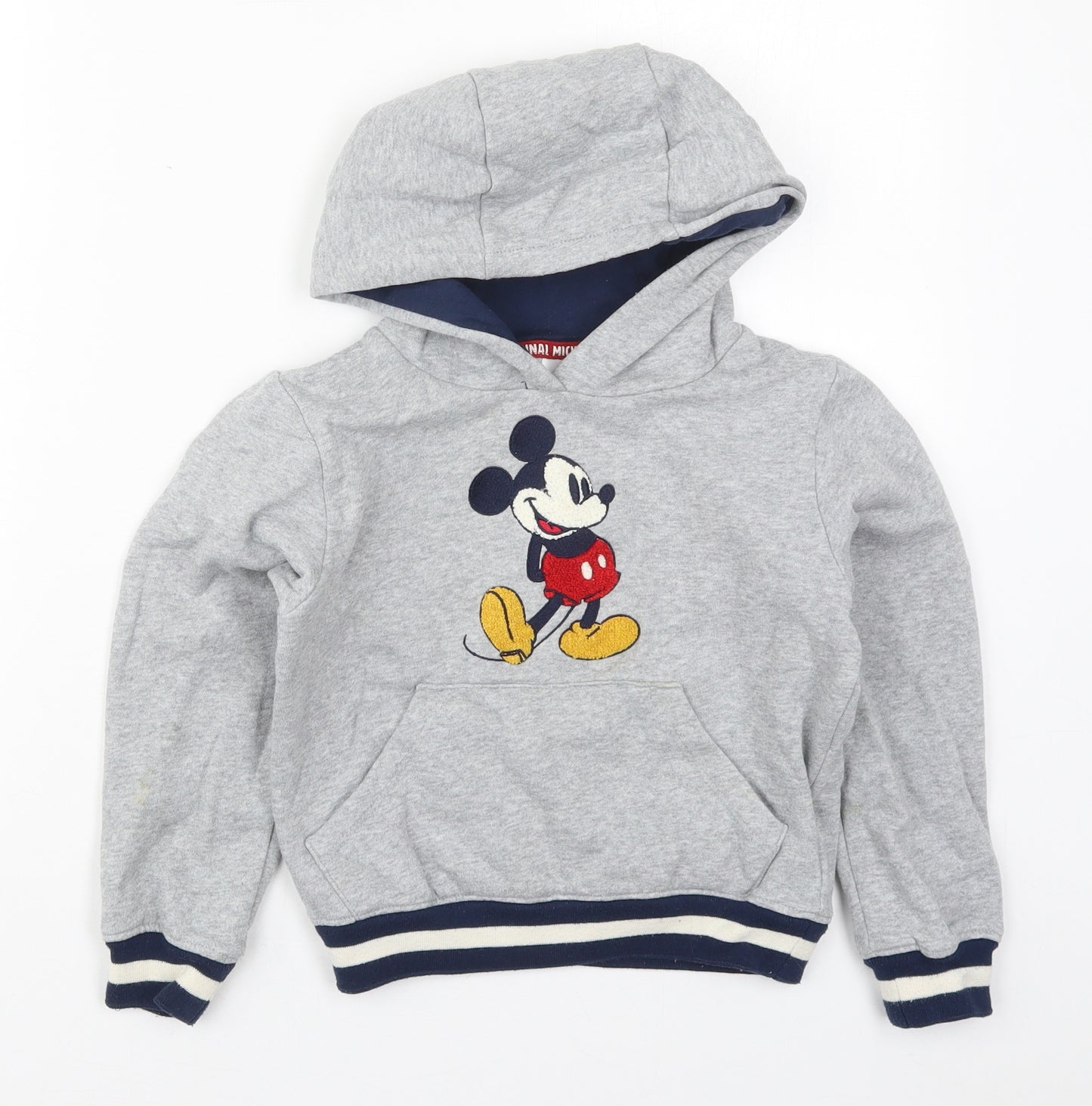Disney Boys Grey  Cotton Pullover Hoodie Size S  Pullover - Mickey Mouse