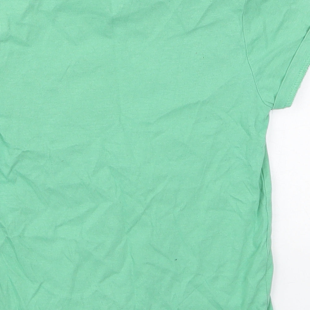 Marks and Spencer Boys Green  Cotton Basic T-Shirt Size 4-5 Years Crew Neck Pullover - Dinosaurs