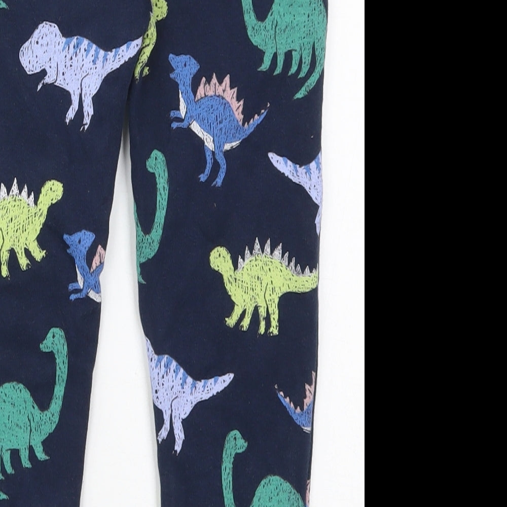 Marks and Spencer Boys Blue  Cotton Sweatpants Trousers Size 4-5 Years  Regular Drawstring - Dinosaurs