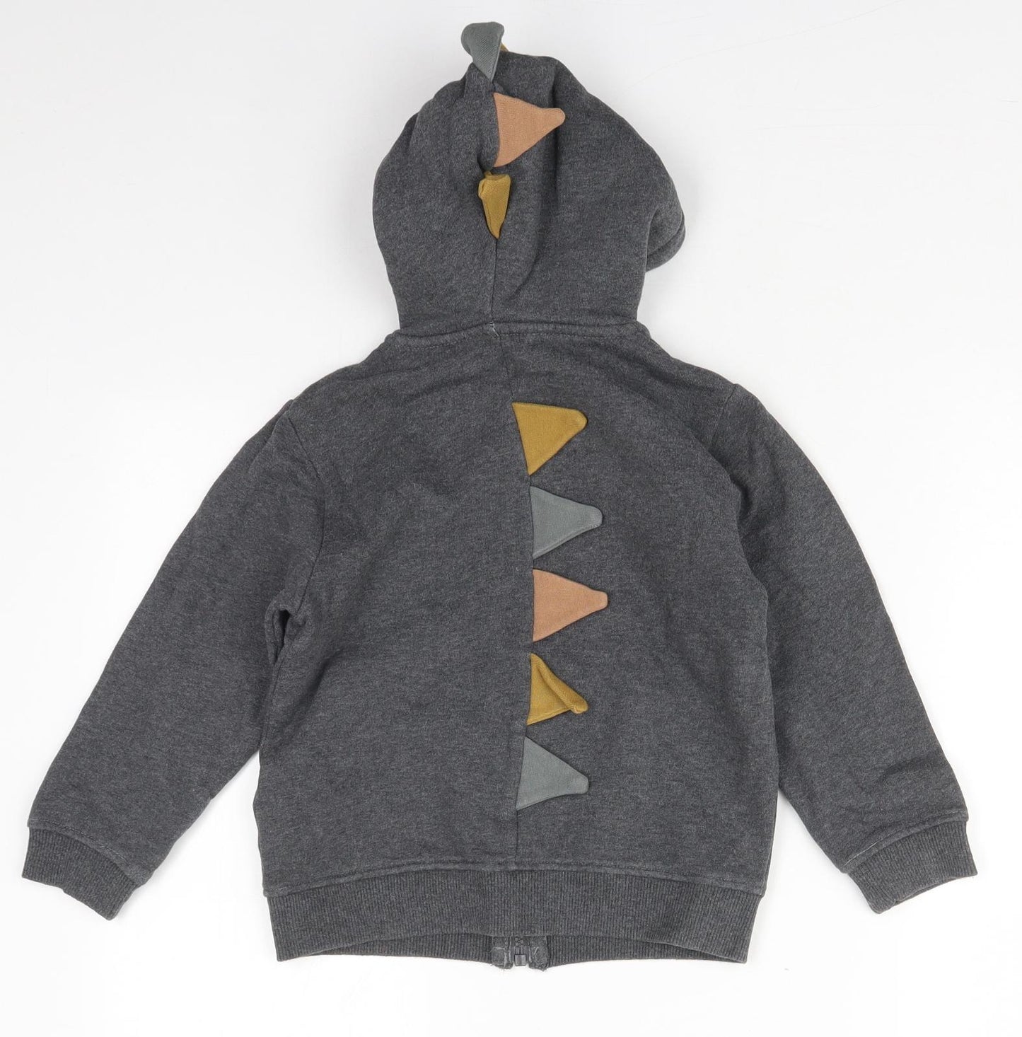 NEXT Boys Grey  Cotton Full Zip Hoodie Size 4-5 Years  Zip - Dinosaur