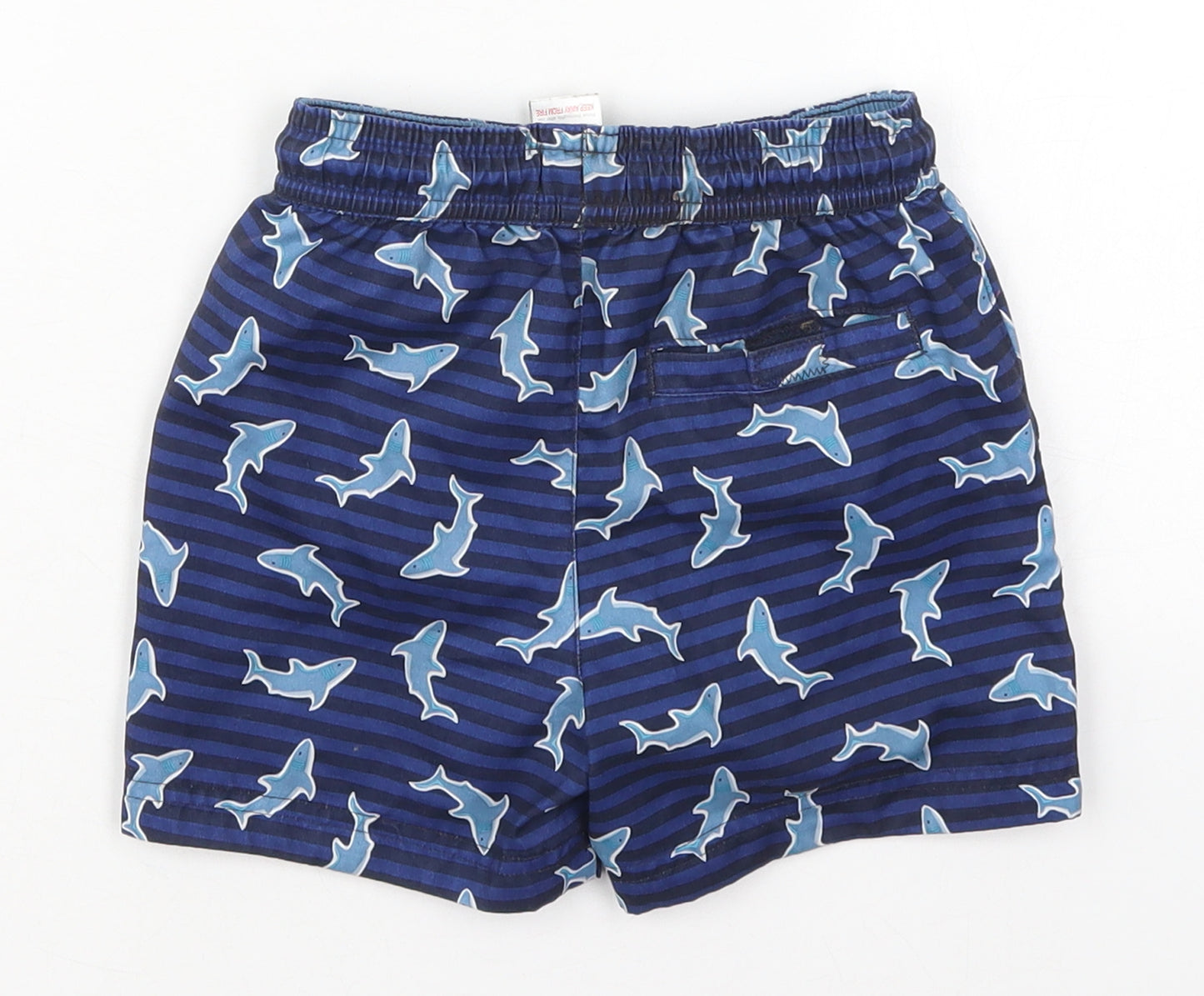 NEXT Boys Blue  Polyester Bermuda Shorts Size 3 Years  Regular Drawstring - Shark Swim Shorts