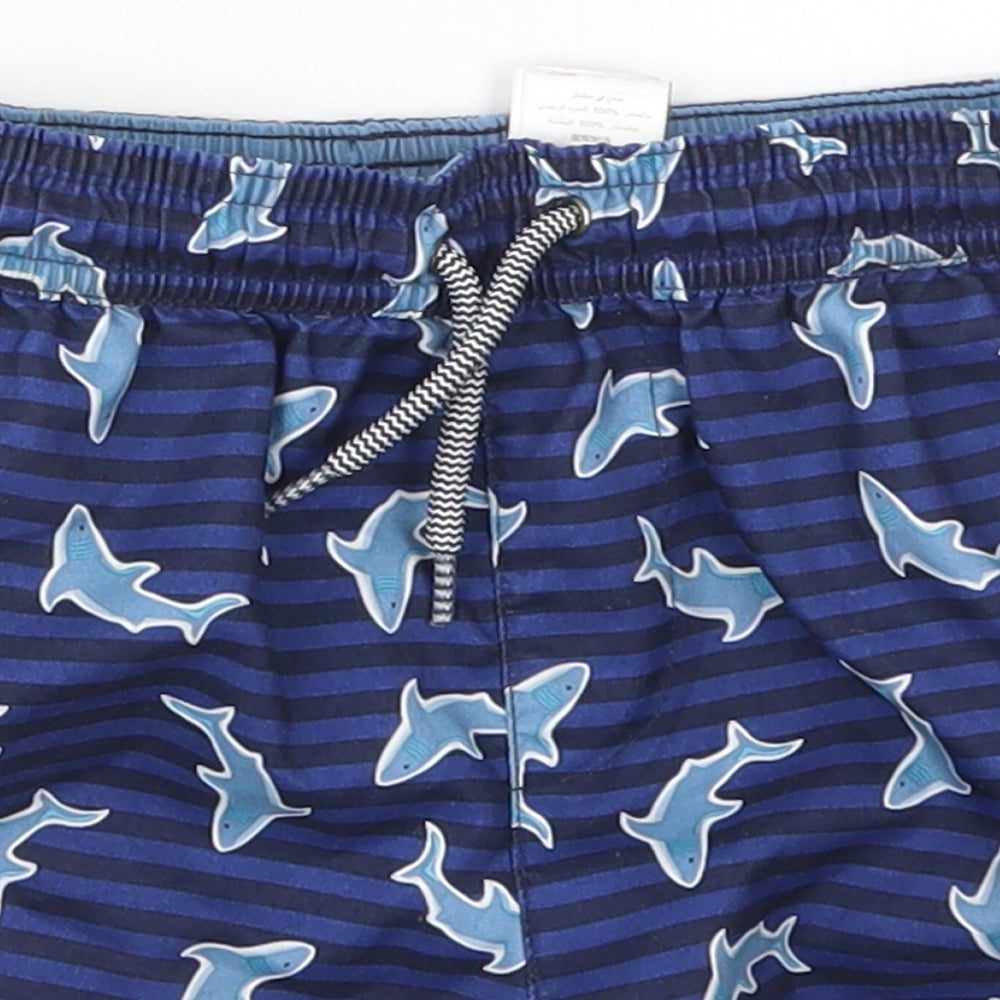 NEXT Boys Blue  Polyester Bermuda Shorts Size 3 Years  Regular Drawstring - Shark Swim Shorts