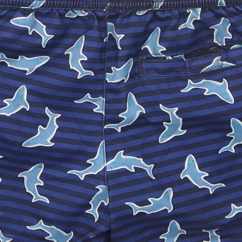NEXT Boys Blue  Polyester Bermuda Shorts Size 3 Years  Regular Drawstring - Shark Swim Shorts