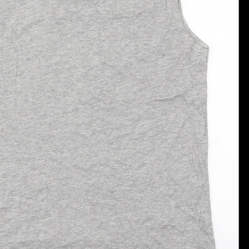 New Look Womens Grey  Cotton Basic Tank Size 6 Crew Neck - Brooklyn Williamsburg