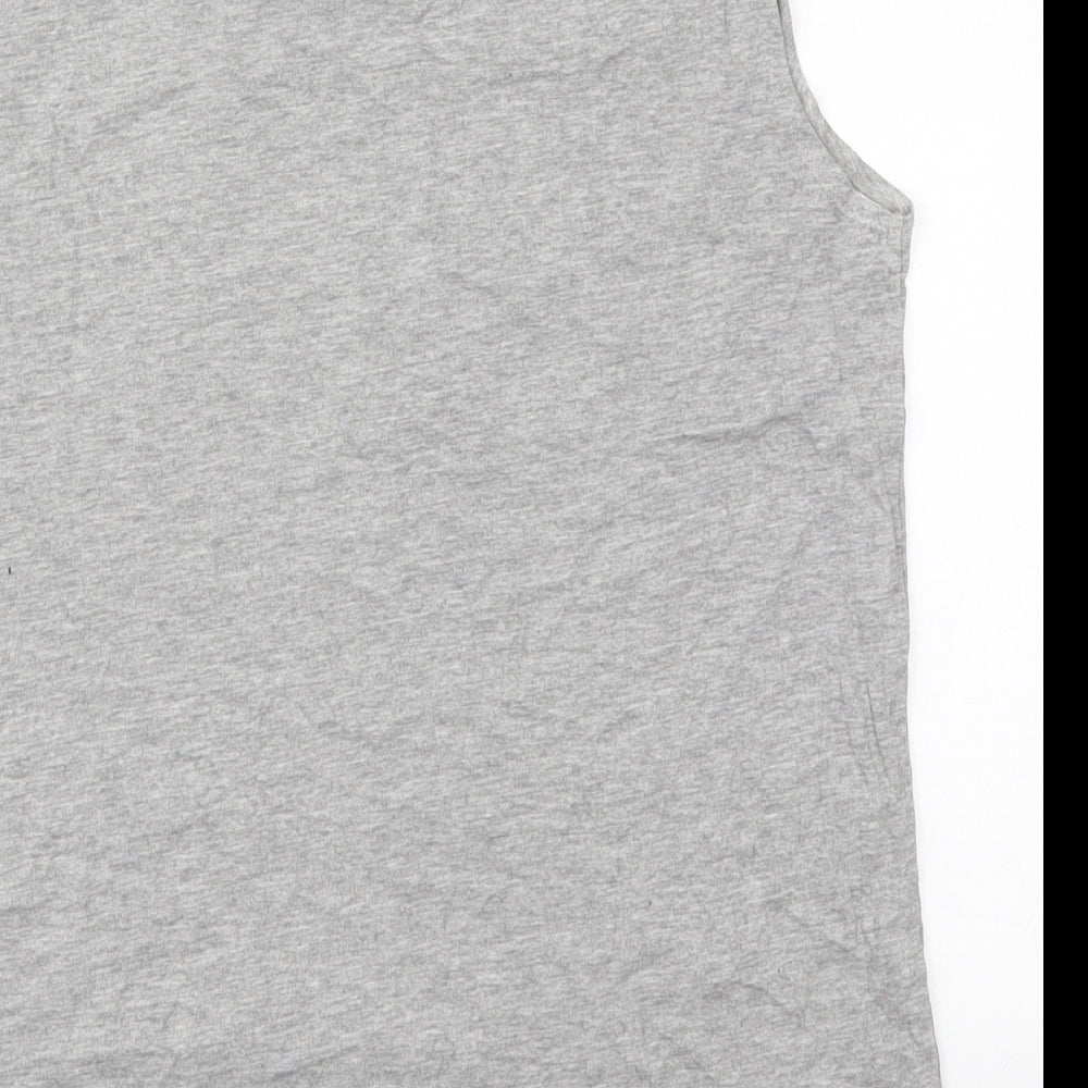 New Look Womens Grey  Cotton Basic Tank Size 6 Crew Neck - Brooklyn Williamsburg