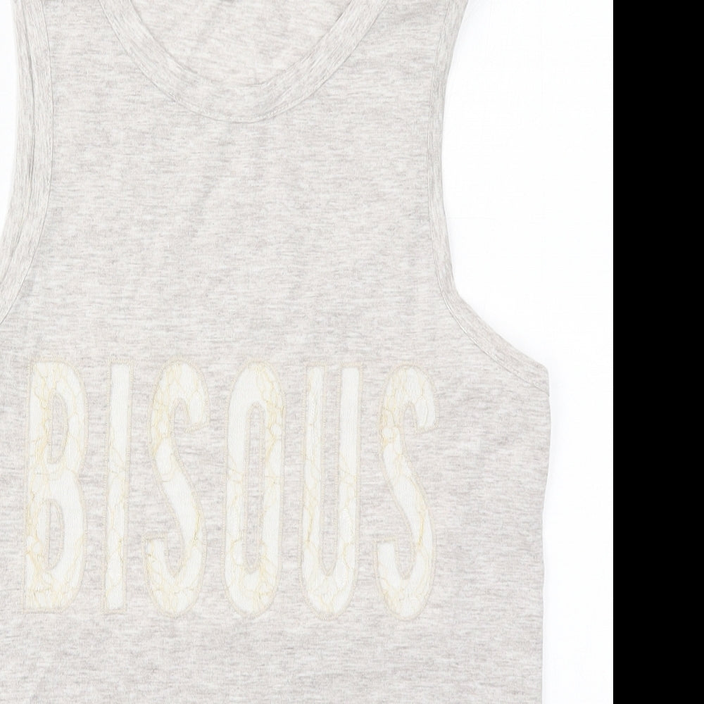 River Island Womens Beige  Polyester Basic Tank Size 8 Crew Neck - Bisous
