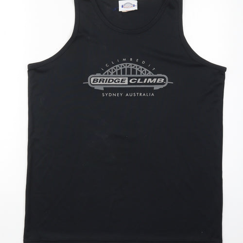 Bridge Climb Mens Black  Polyester  T-Shirt Size M Round Neck  - Bridge Climb Sydney Australia