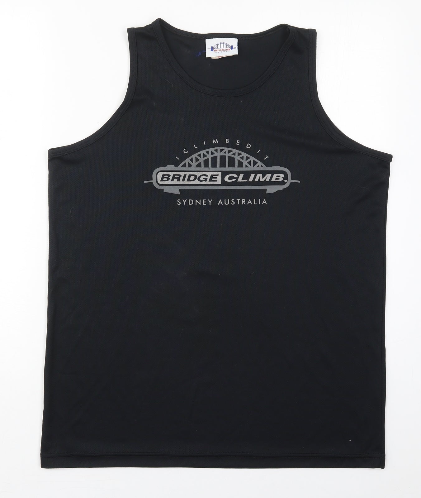 Bridge Climb Mens Black  Polyester  T-Shirt Size M Round Neck  - Bridge Climb Sydney Australia