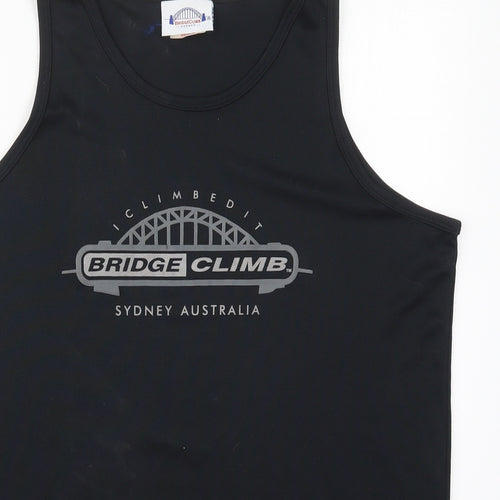 Bridge Climb Mens Black  Polyester  T-Shirt Size M Round Neck  - Bridge Climb Sydney Australia