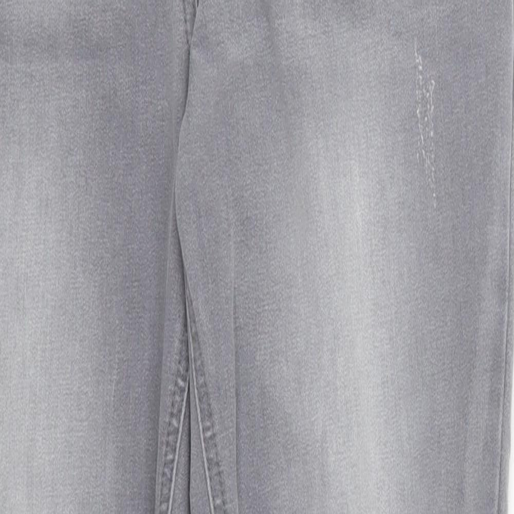 Matalan Womens Grey  Cotton Skinny Jeans Size 14 L29 in Regular Button