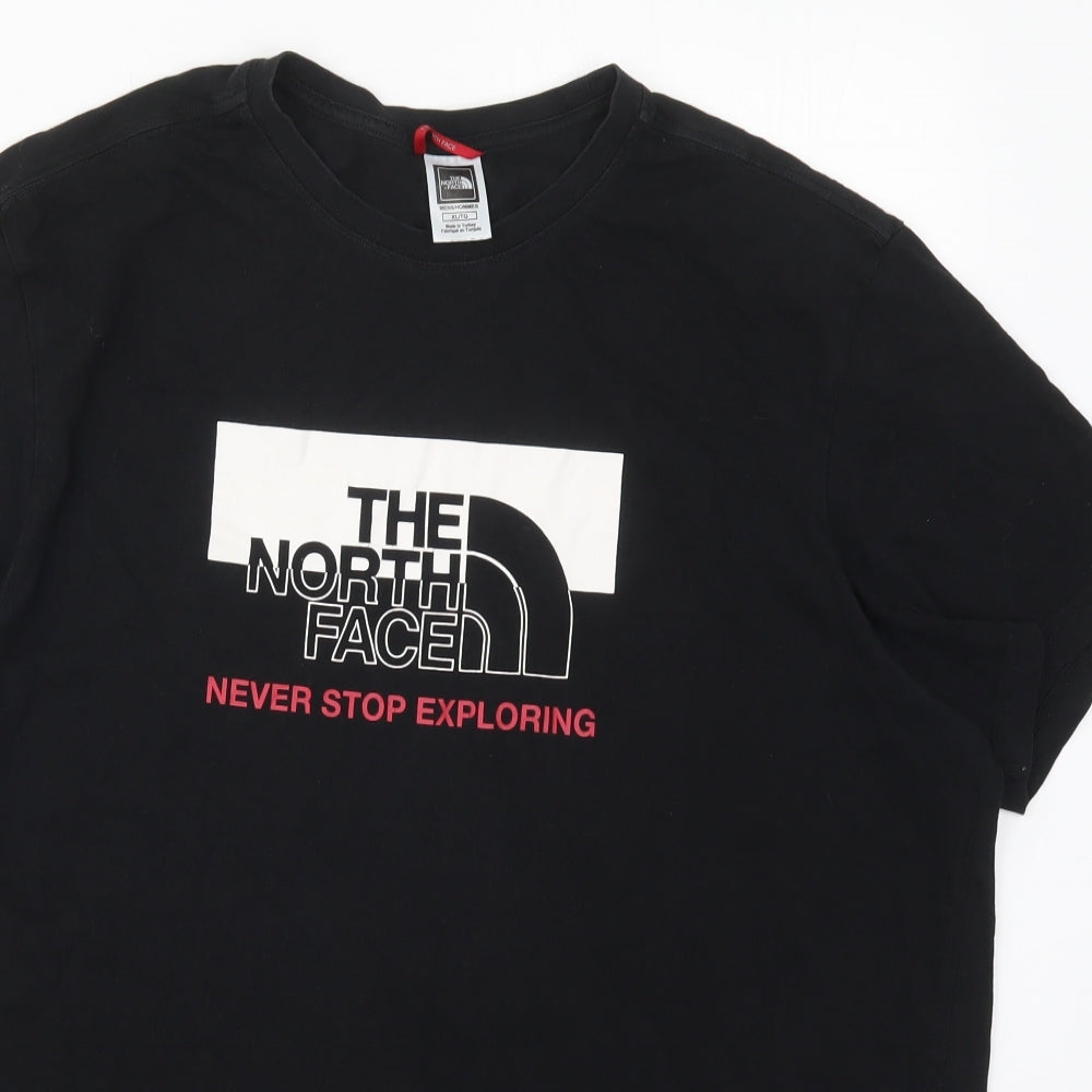 The North Face Mens Black  Cotton  T-Shirt Size XL Crew Neck