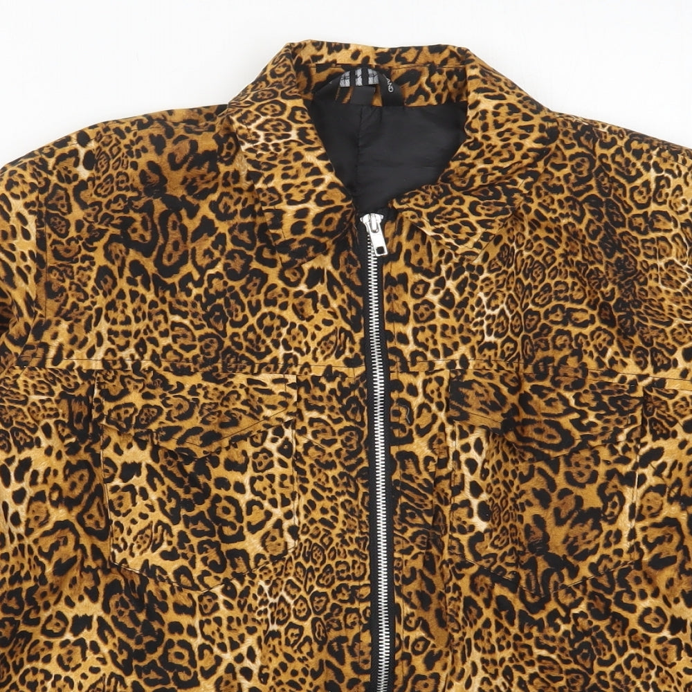 Preworn Womens Brown Animal Print  Jacket  Size M  Zip