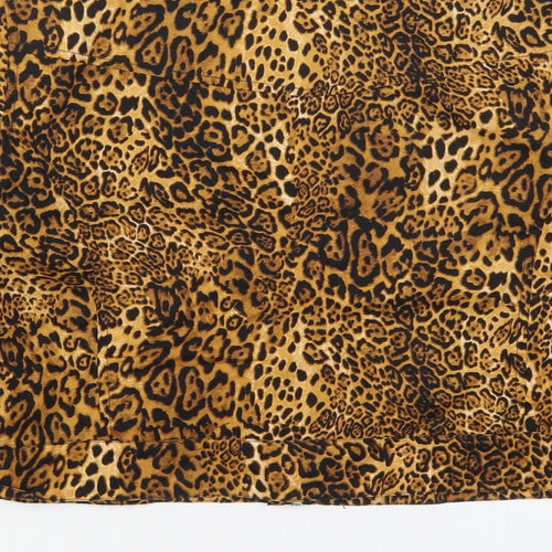 Preworn Womens Brown Animal Print  Jacket  Size M  Zip