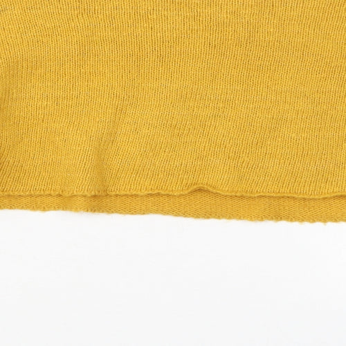 Missguided Womens Yellow Boat Neck  Acrylic Pullover Jumper Size 6