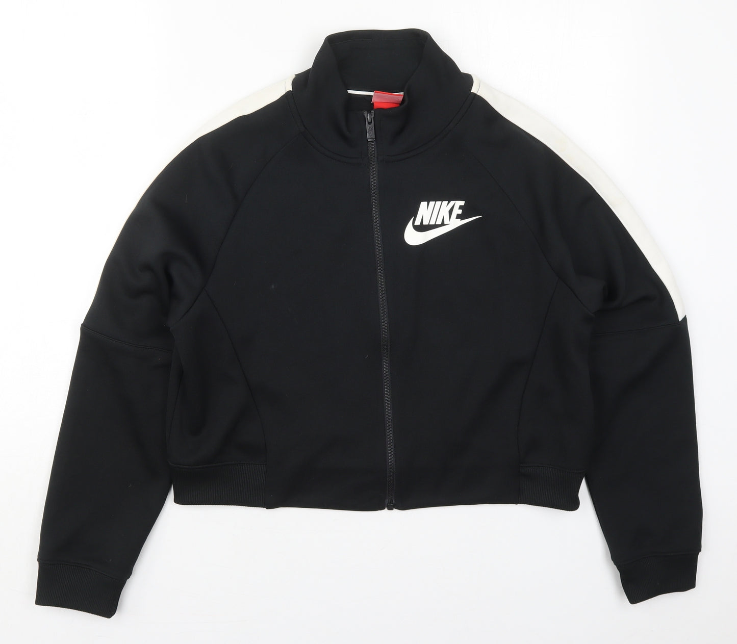 Nike Womens Black  Cotton Full Zip Sweatshirt Size L  Zip