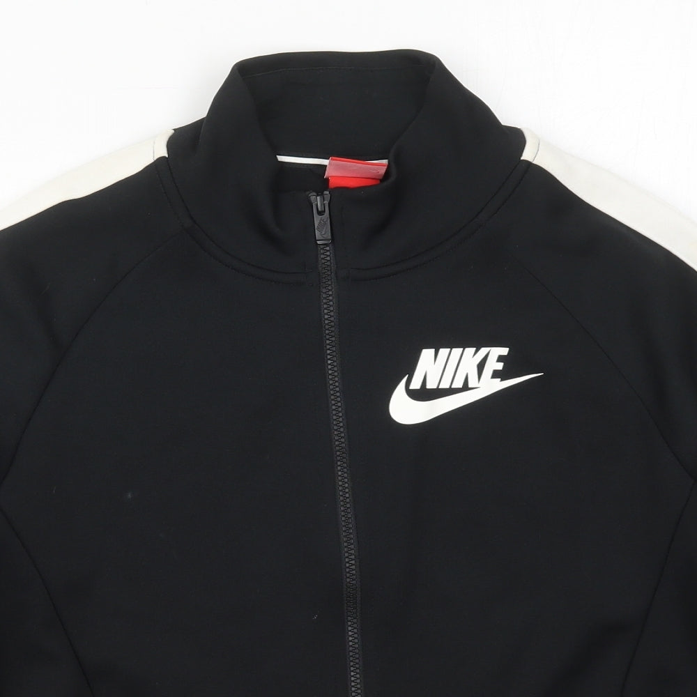 Nike Womens Black  Cotton Full Zip Sweatshirt Size L  Zip