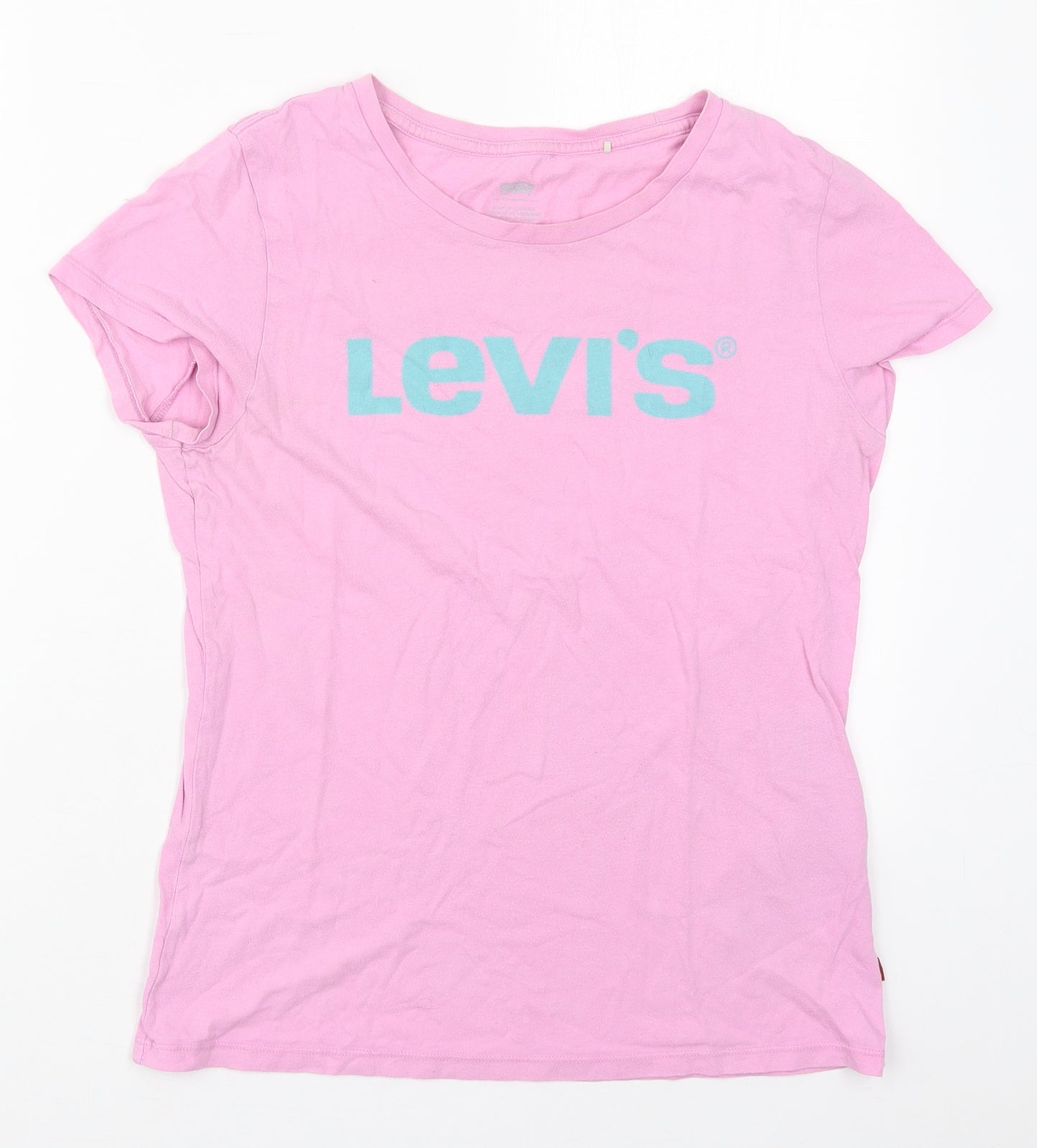 Levis Womens Pink  Cotton Basic T-Shirt Size M Crew Neck