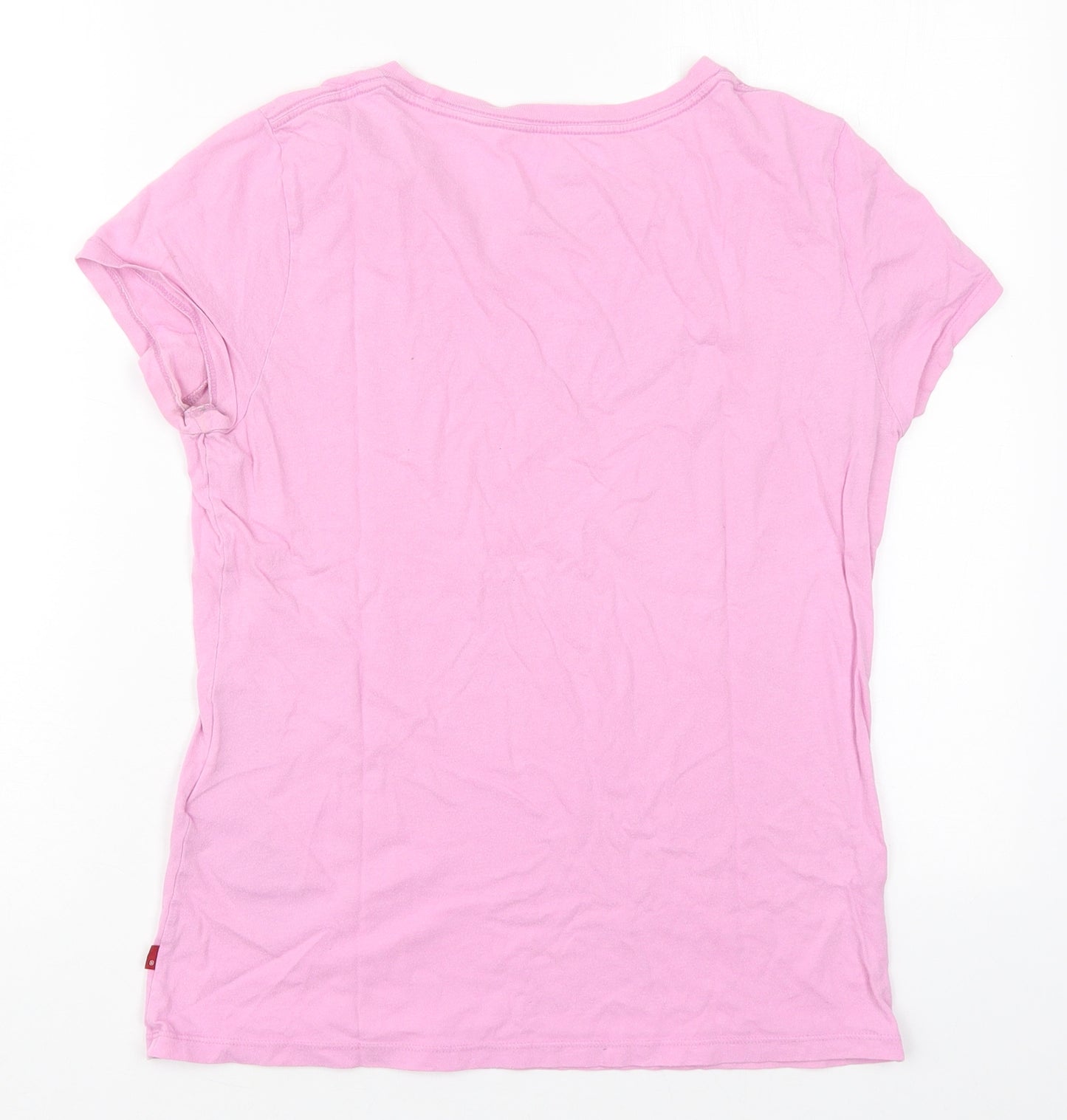 Levis Womens Pink  Cotton Basic T-Shirt Size M Crew Neck