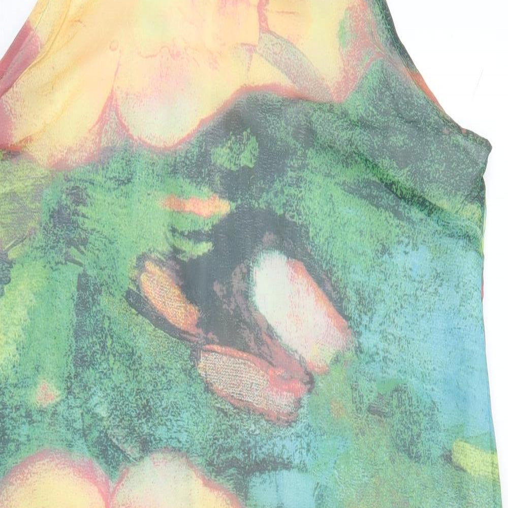 Preworn Womens Multicoloured  Polyester Tank Dress  One Size  Scoop Neck Pullover - Abstract