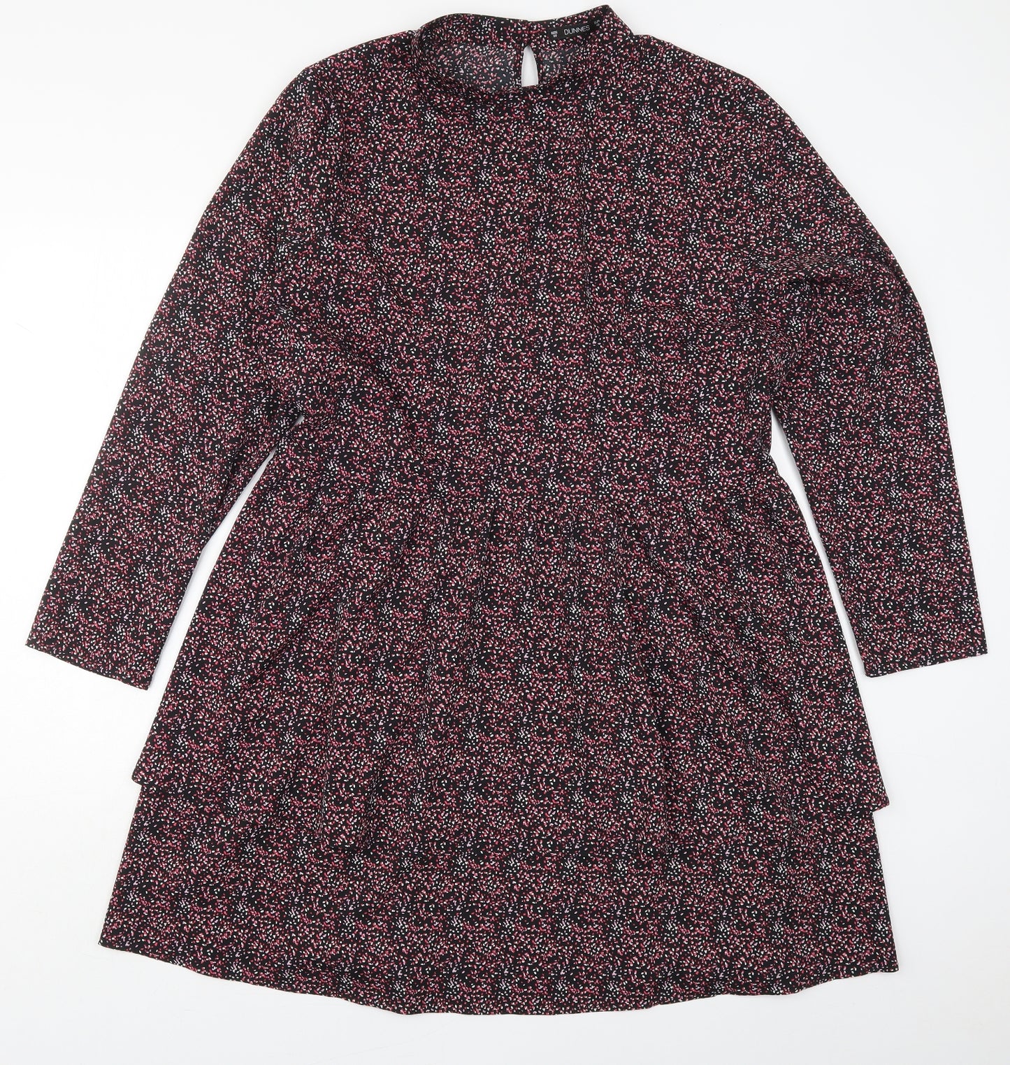 Dunnes Womens Pink Geometric Polyester A-Line  Size 20  Round Neck Button