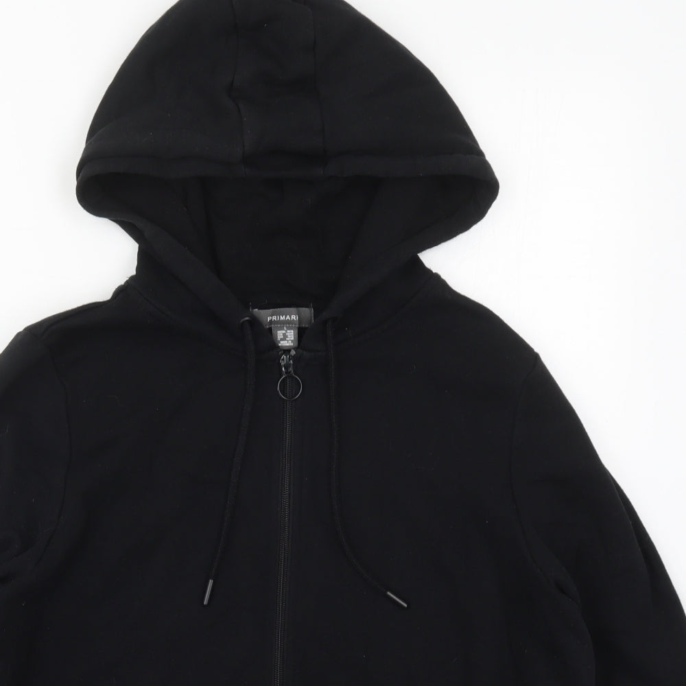 Primark Womens Black  Cotton Full Zip Hoodie Size 14  Zip