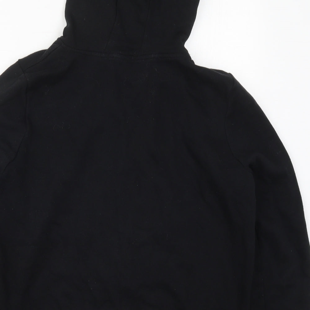 Primark Womens Black  Cotton Full Zip Hoodie Size 14  Zip