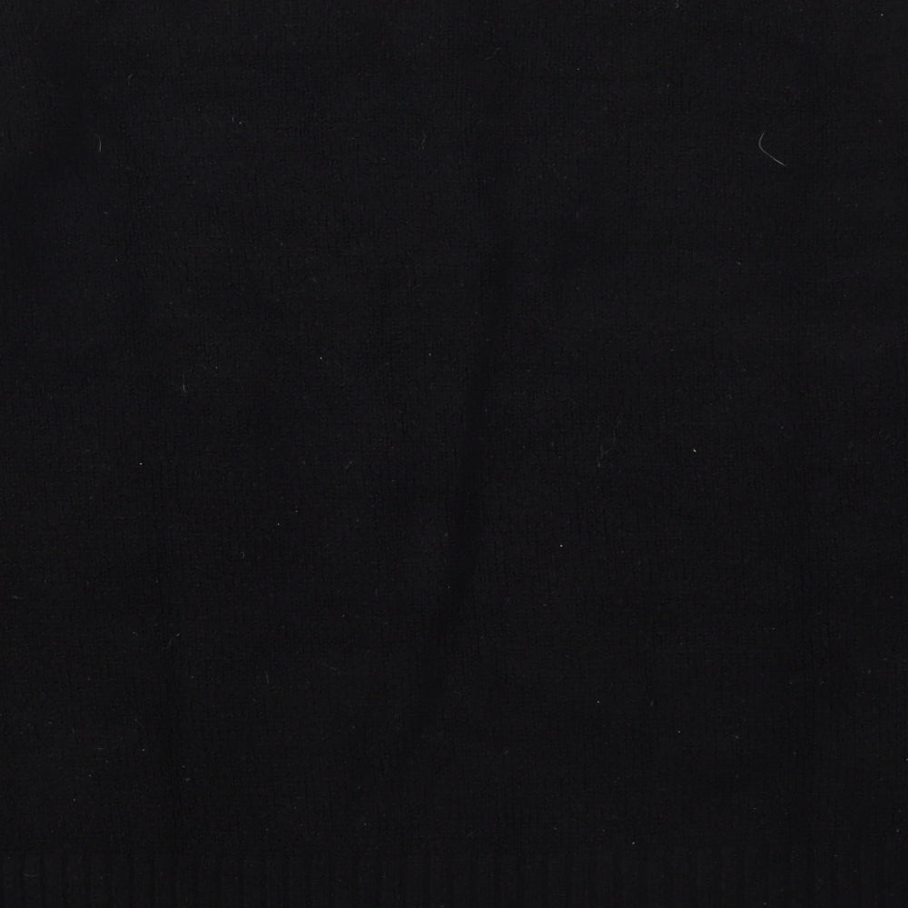 Capsule Womens Black V-Neck  Acrylic Pullover Jumper Size 12