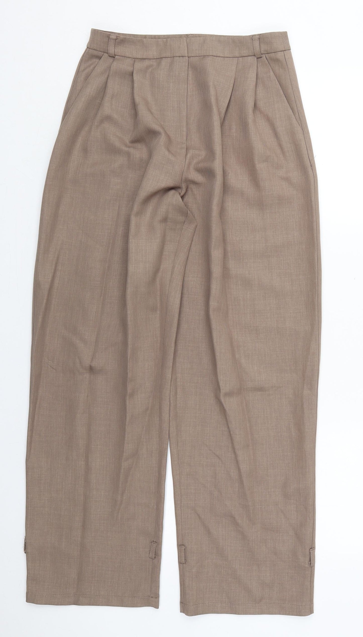 ASOS Womens Brown  Polyester Trousers  Size 8 L27.5 in Regular Hook & Eye
