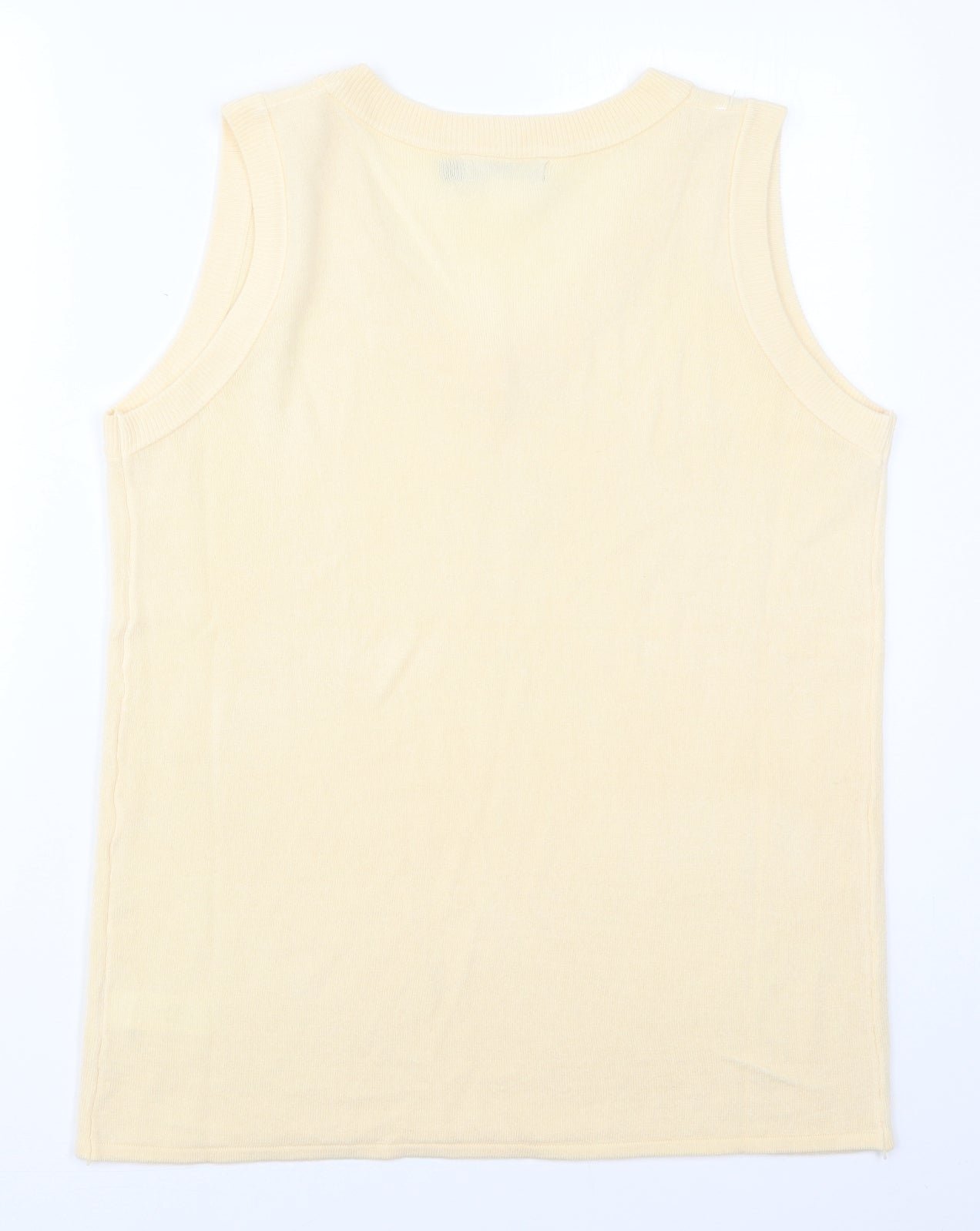 Daisy Stree Womens Beige V-Neck  Acrylic Vest Jumper Size 10