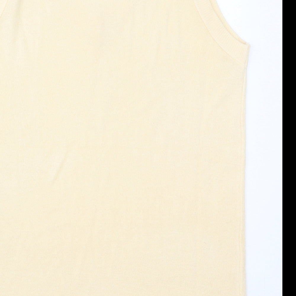 Daisy Stree Womens Beige V-Neck  Acrylic Vest Jumper Size 10