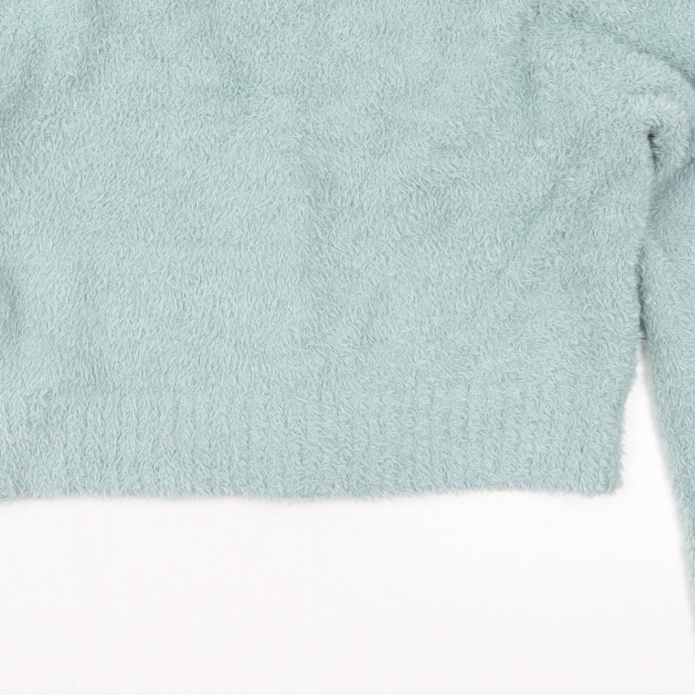Primark Womens Green V-Neck  Polyester Cardigan Jumper Size 6