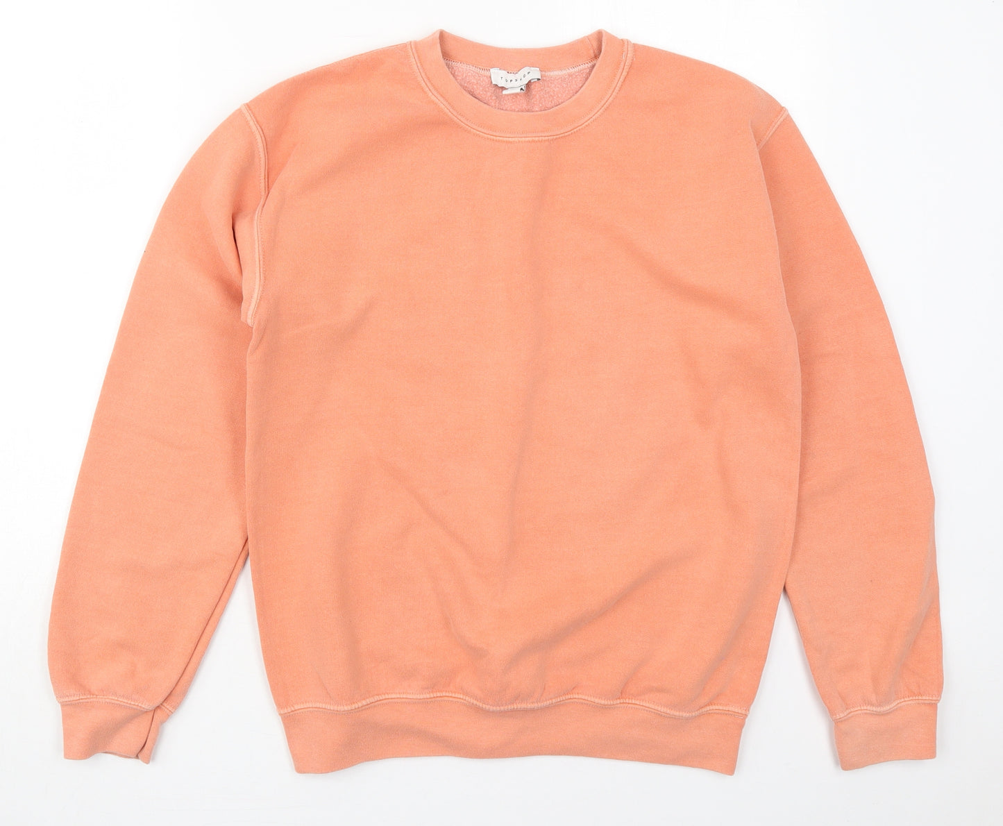 Topshop Womens Orange  Cotton Pullover Sweatshirt Size S  Pullover - Coral Coloured