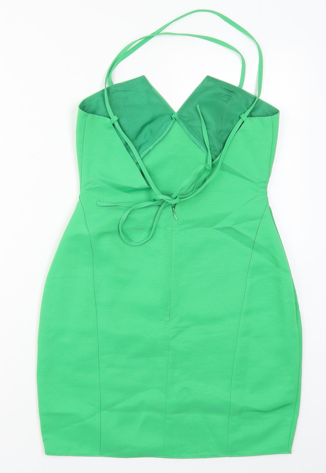 ASOS Womens Green  Polyester Mini  Size 8  V-Neck Zip