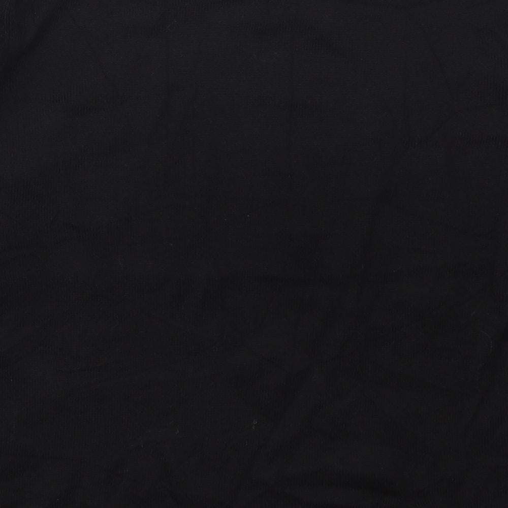 Mudflower Womens Black Crew Neck Floral Acrylic Pullover Jumper Size S