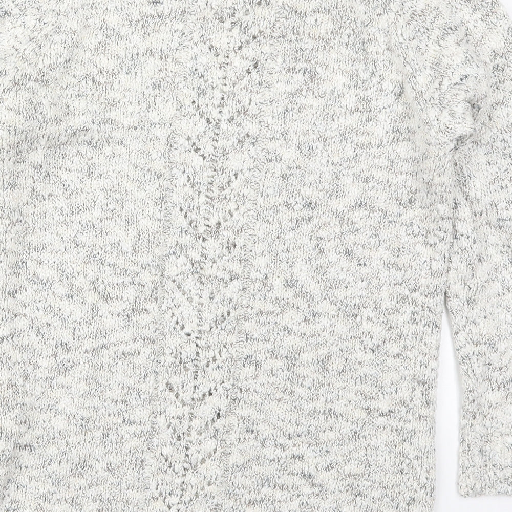 F&F Womens Grey Crew Neck  Acrylic Pullover Jumper Size 10