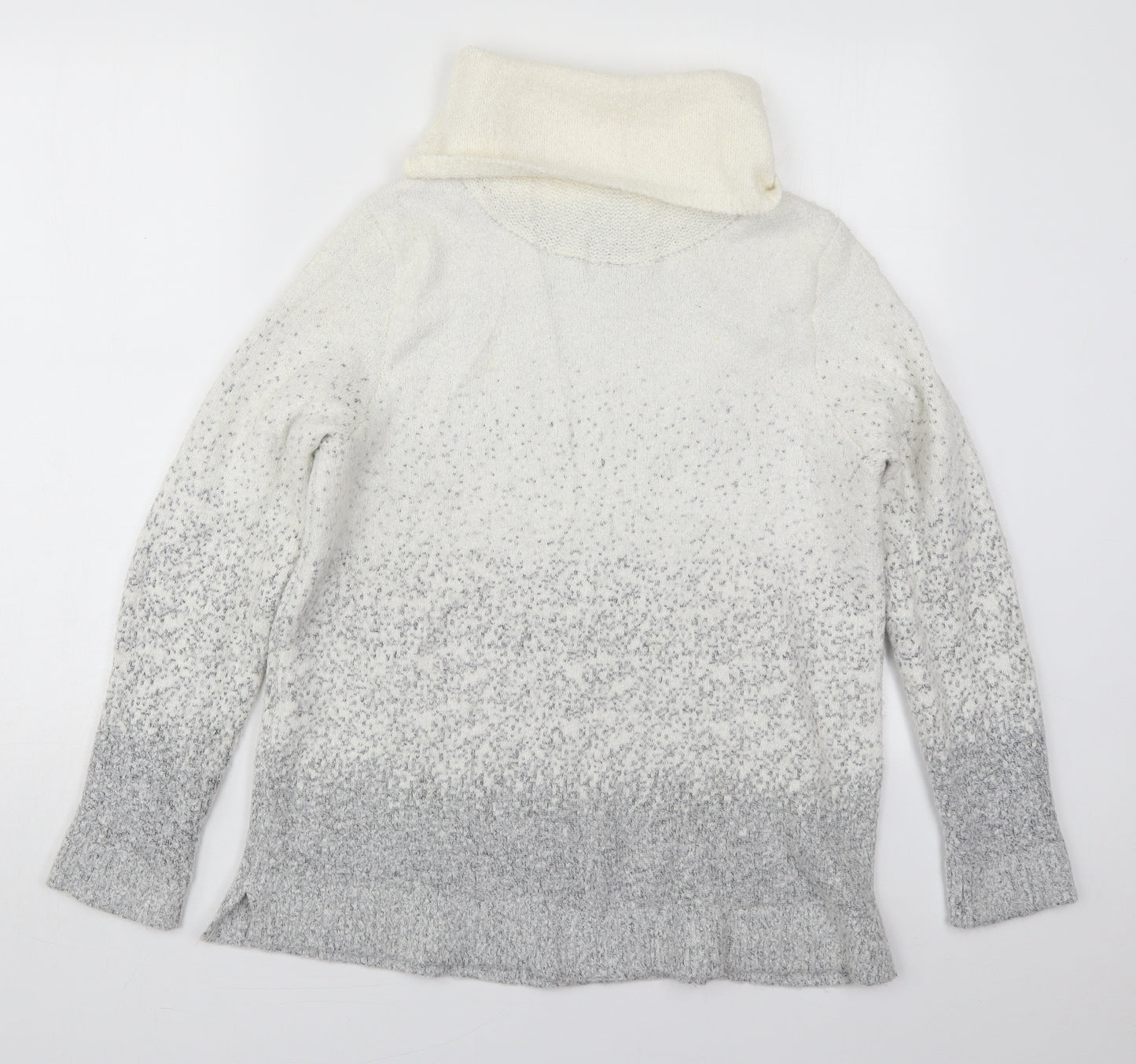 M&Co Womens Ivory Roll Neck  Acrylic Pullover Jumper Size 16   - Grey