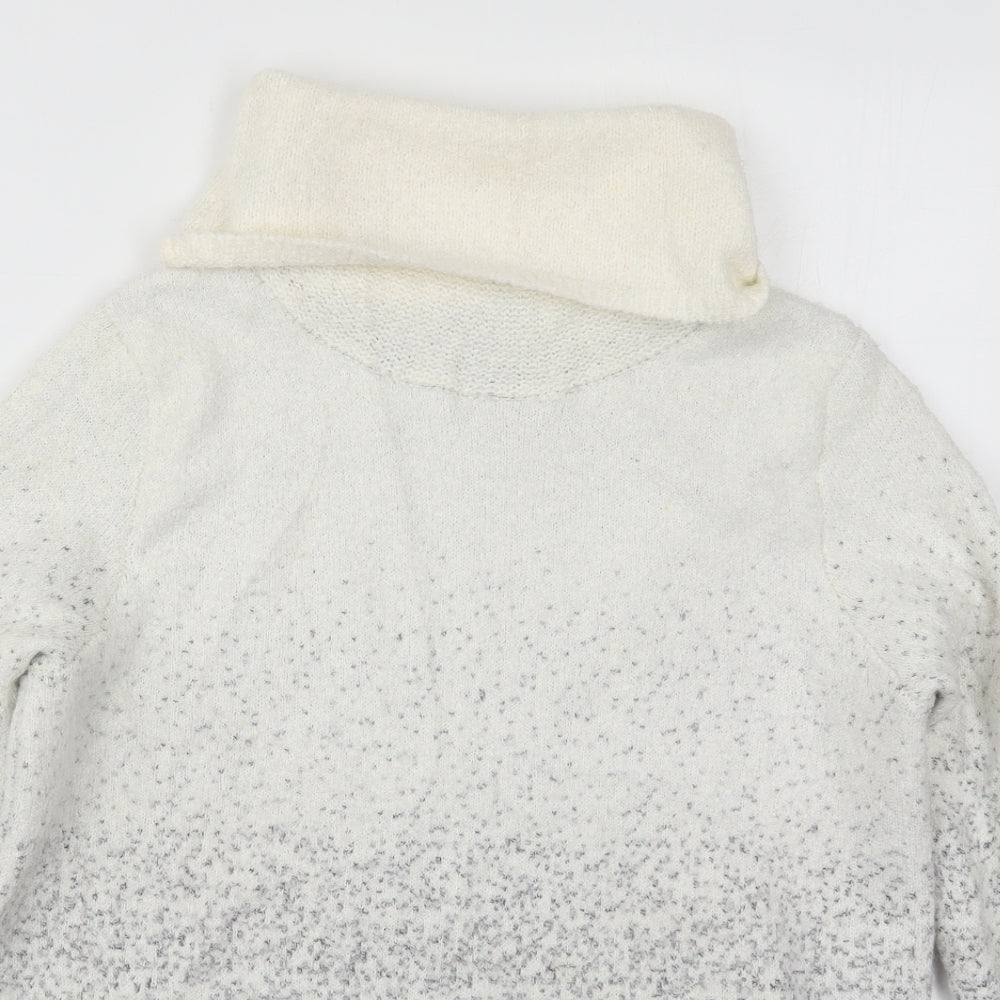 M&Co Womens Ivory Roll Neck  Acrylic Pullover Jumper Size 16   - Grey