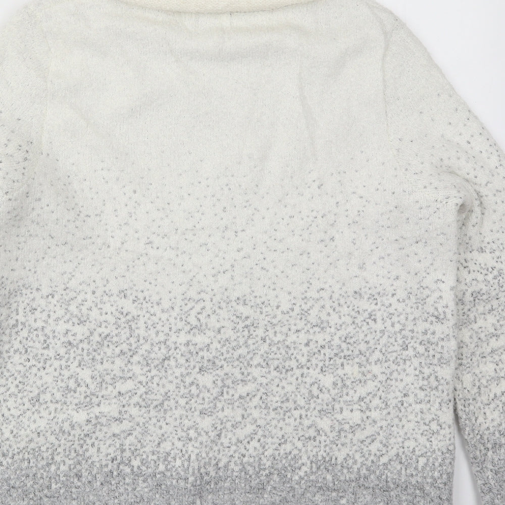 M&Co Womens Ivory Roll Neck  Acrylic Pullover Jumper Size 16   - Grey
