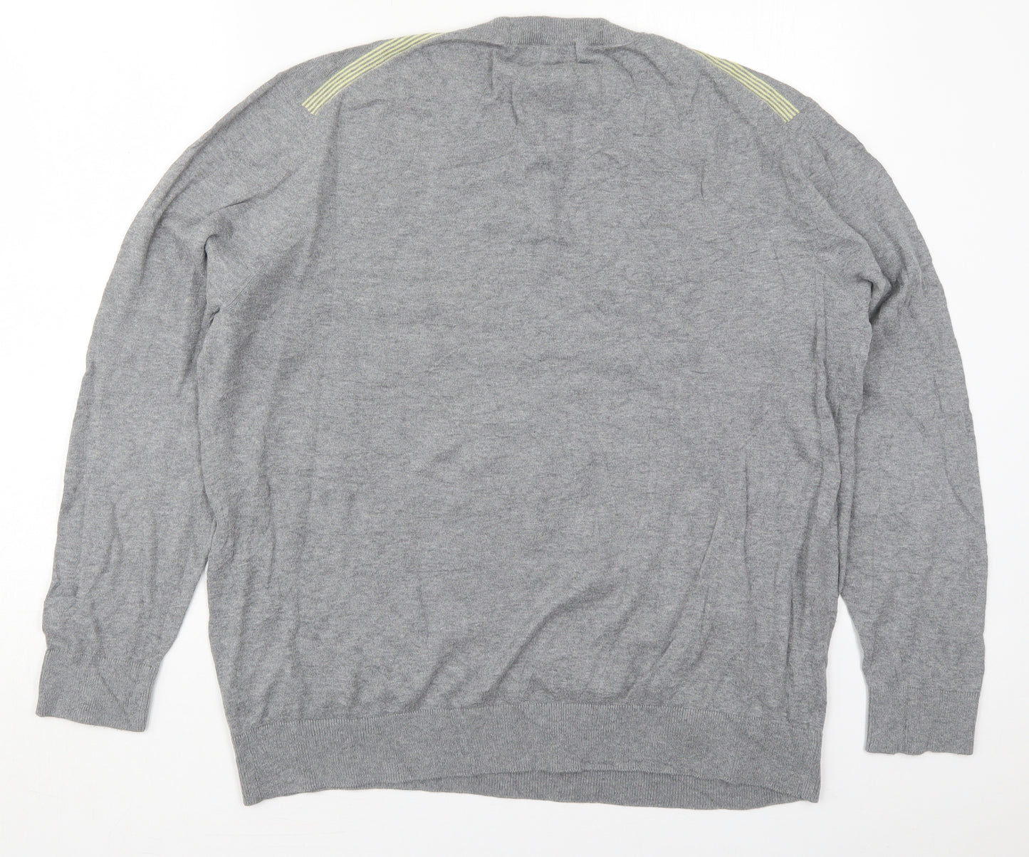Henri Lloyd Mens Grey Crew Neck  Cotton Pullover Jumper Size 2XL